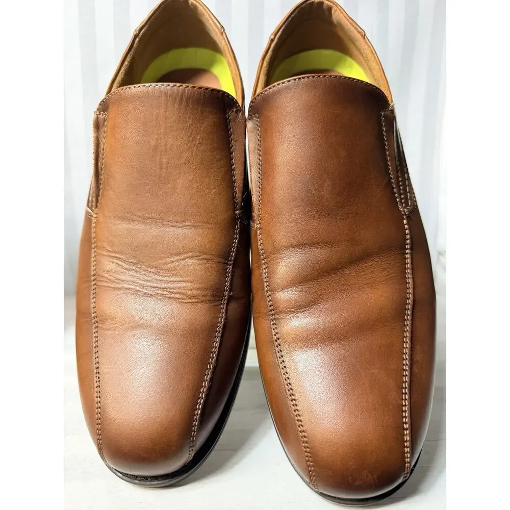 Florsheim Men's Medfield Bike Toe Slip Loafer Dress Shoe, Cognac, Size 9.5 EEE
